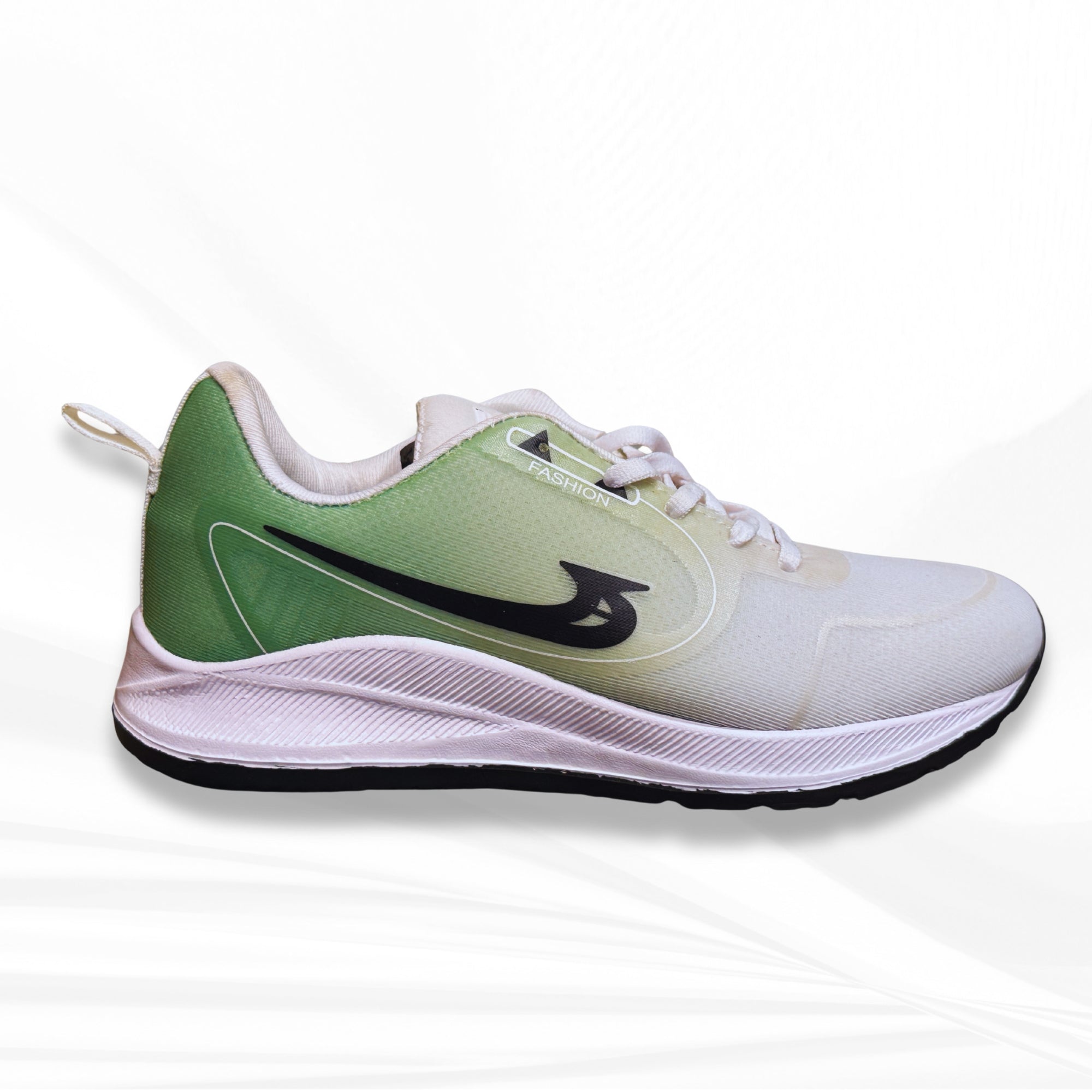 Green and White Sports Shoes