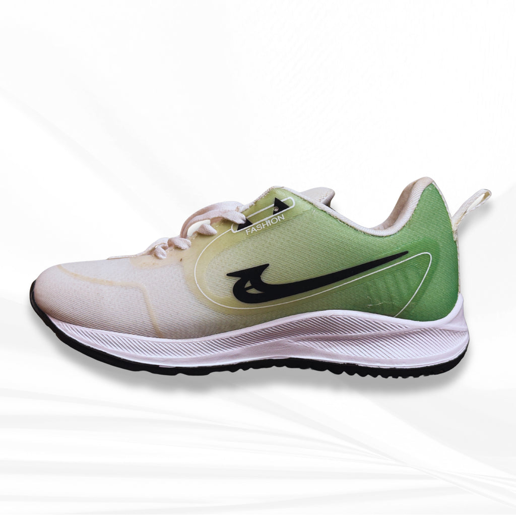 Green and White Sports Shoes